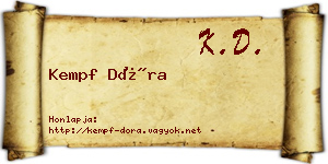 Kempf Dóra névjegykártya